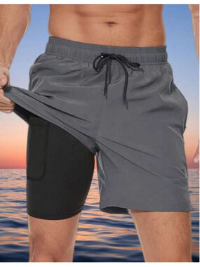 NWOT Men's Swim Shorts with Liner Pocket, Size L